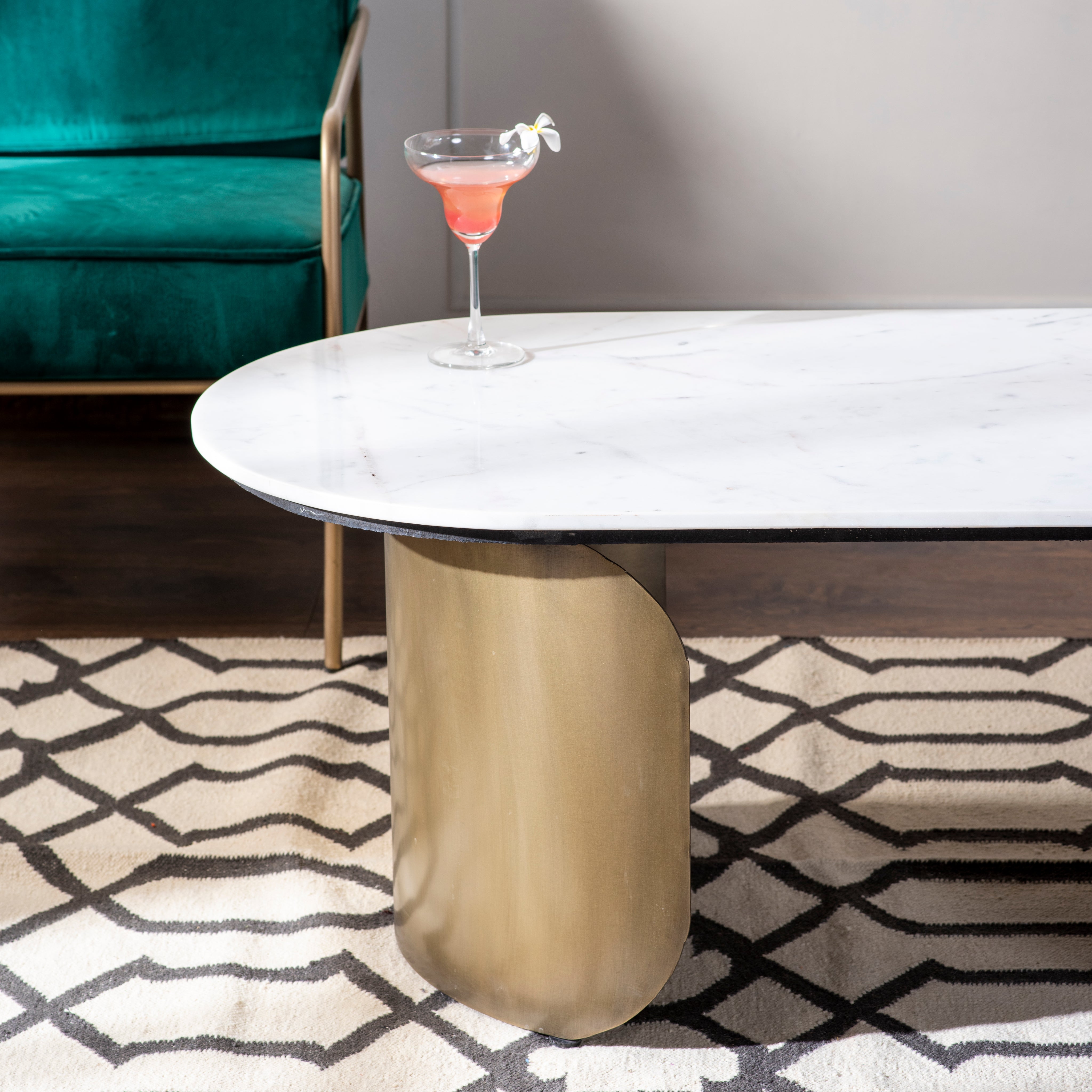Vogue Marble and Metal Coffee Table